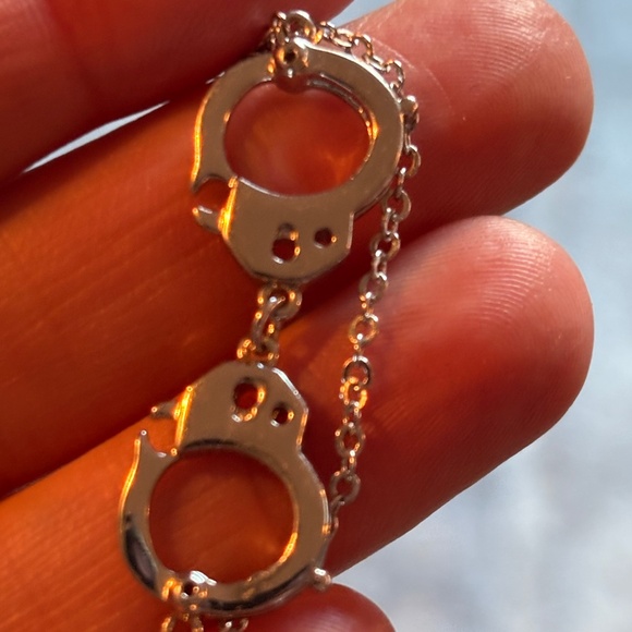 Jean Charles Boisset (JCB) Matching Set Handcuffs Silver Necklace and Bracelet - Picture 3 of 5